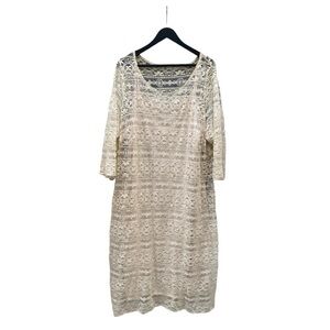 Cato PLUS SIZE Cream Lace Midi Dress I Size:22/24W